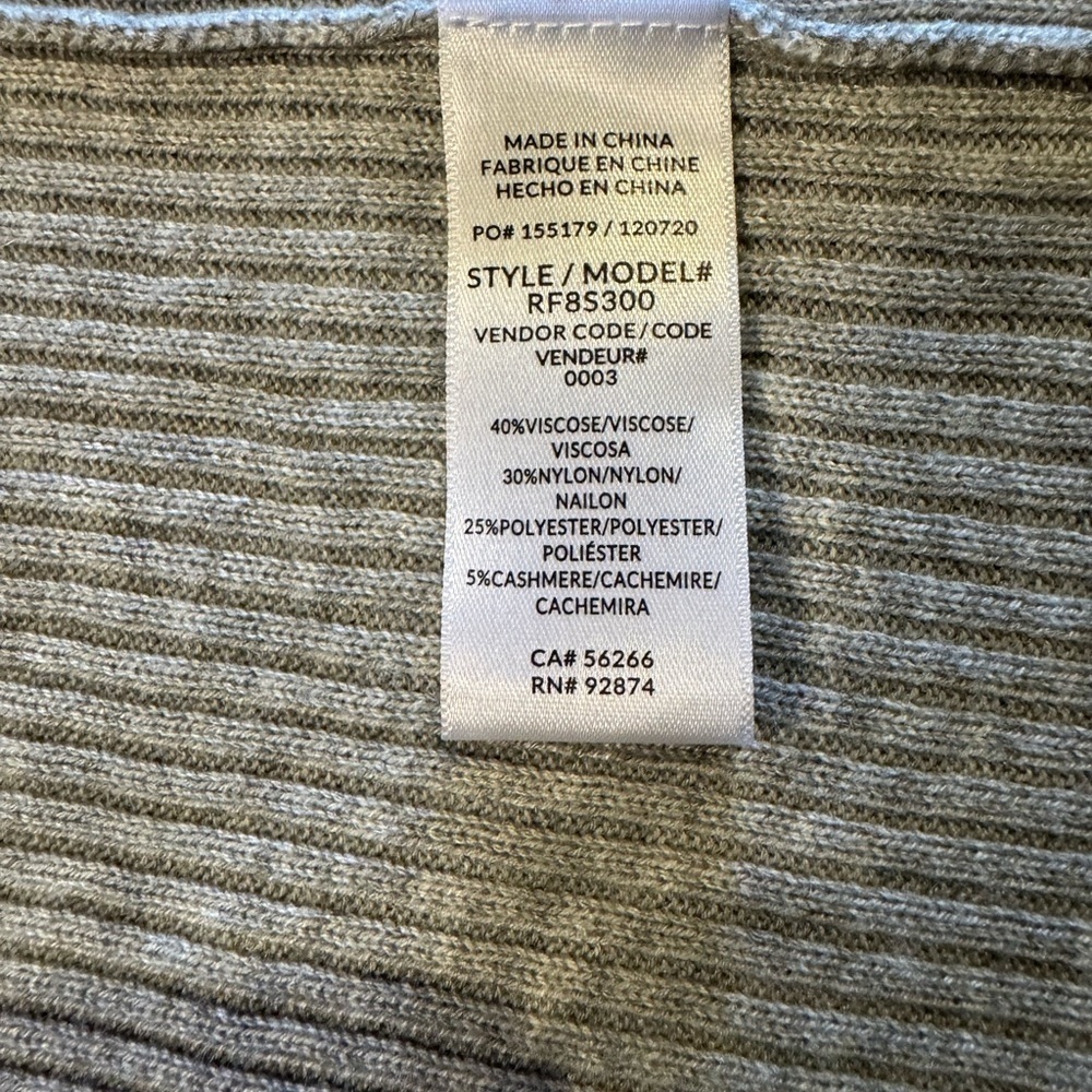 Light Gray Open Front Long 5% Cashmere Cardigan Sz S - Picture 6 of 15